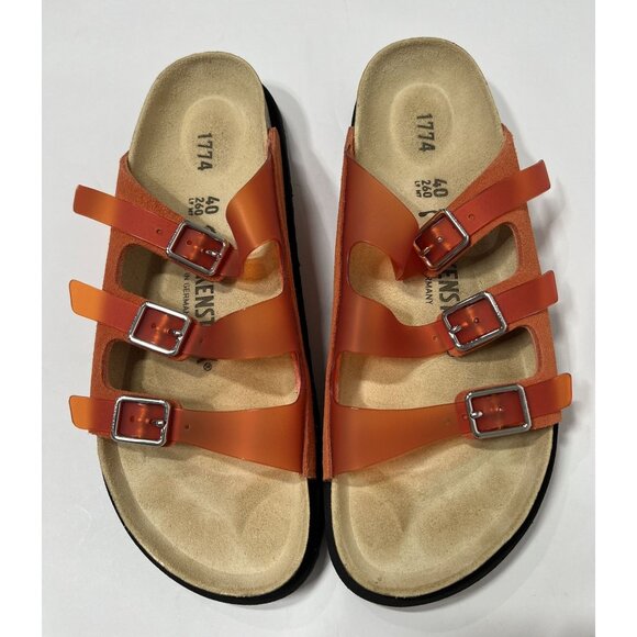 Birkenstock 1774 Florida PVC Slides in VIbrant Orange - Picture 3 of 8